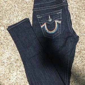 Rainbow Pockets Skinny True Religion Jeans